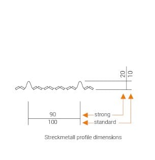 Streckmetall profile dimensions